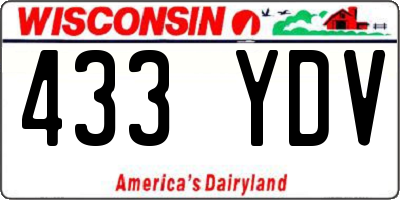 WI license plate 433YDV