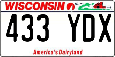 WI license plate 433YDX