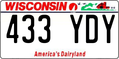 WI license plate 433YDY