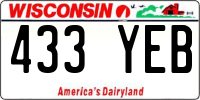 WI license plate 433YEB
