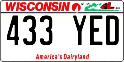WI license plate 433YED