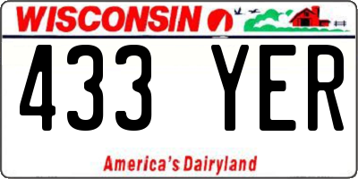 WI license plate 433YER