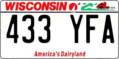WI license plate 433YFA