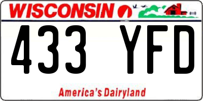 WI license plate 433YFD