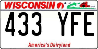 WI license plate 433YFE