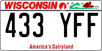 WI license plate 433YFF