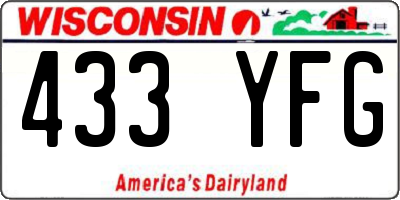 WI license plate 433YFG