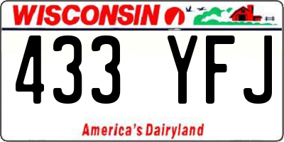 WI license plate 433YFJ
