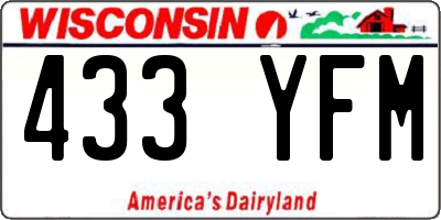 WI license plate 433YFM