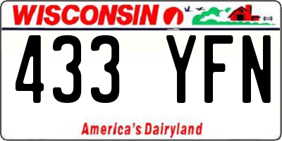 WI license plate 433YFN