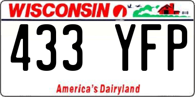 WI license plate 433YFP