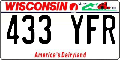 WI license plate 433YFR