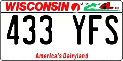 WI license plate 433YFS