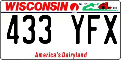 WI license plate 433YFX
