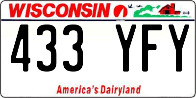 WI license plate 433YFY