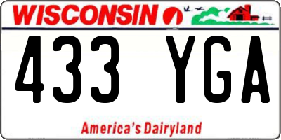 WI license plate 433YGA