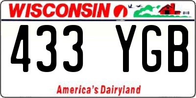 WI license plate 433YGB