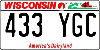 WI license plate 433YGC
