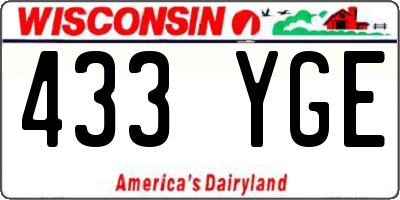 WI license plate 433YGE