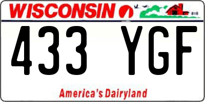 WI license plate 433YGF