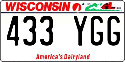 WI license plate 433YGG
