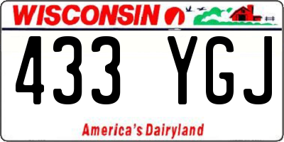 WI license plate 433YGJ