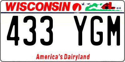 WI license plate 433YGM
