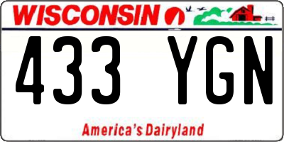 WI license plate 433YGN