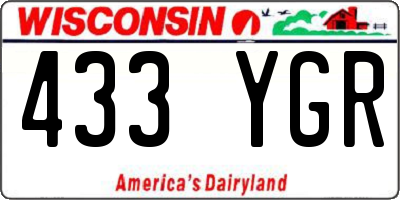 WI license plate 433YGR