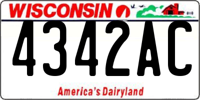 WI license plate 4342AC