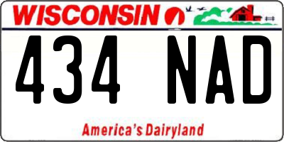 WI license plate 434NAD