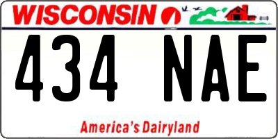 WI license plate 434NAE