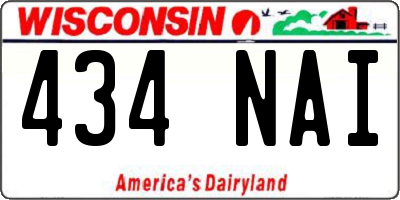 WI license plate 434NAI