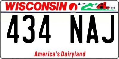 WI license plate 434NAJ