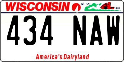 WI license plate 434NAW