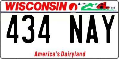 WI license plate 434NAY