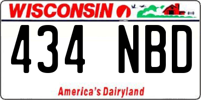 WI license plate 434NBD