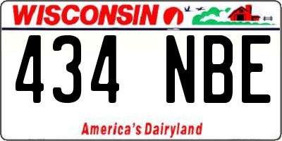WI license plate 434NBE