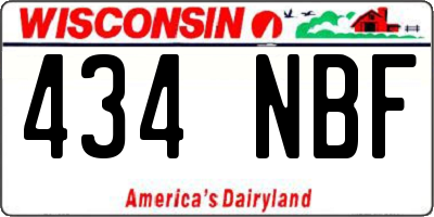 WI license plate 434NBF