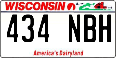WI license plate 434NBH