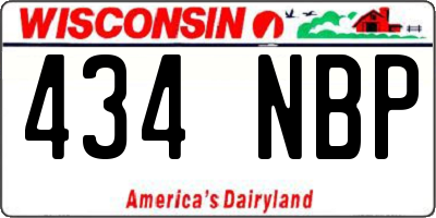 WI license plate 434NBP