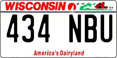 WI license plate 434NBU
