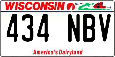 WI license plate 434NBV