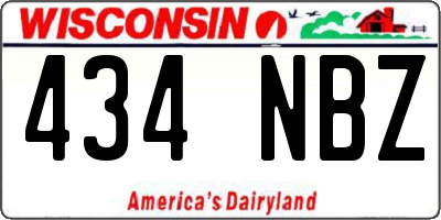 WI license plate 434NBZ