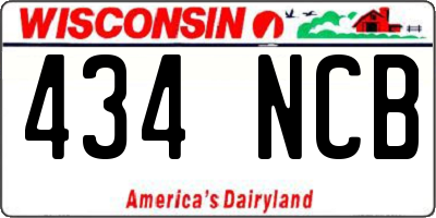 WI license plate 434NCB
