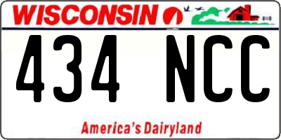 WI license plate 434NCC