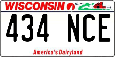 WI license plate 434NCE