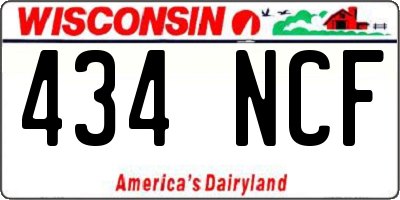 WI license plate 434NCF