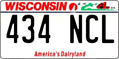 WI license plate 434NCL