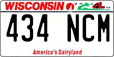 WI license plate 434NCM